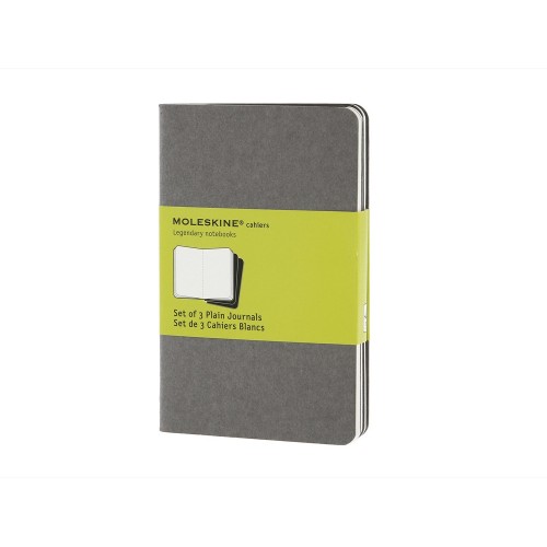 Записная книжка Moleskine Cahier (нелинованный, 3 шт.), Pocket (9х14см), серый