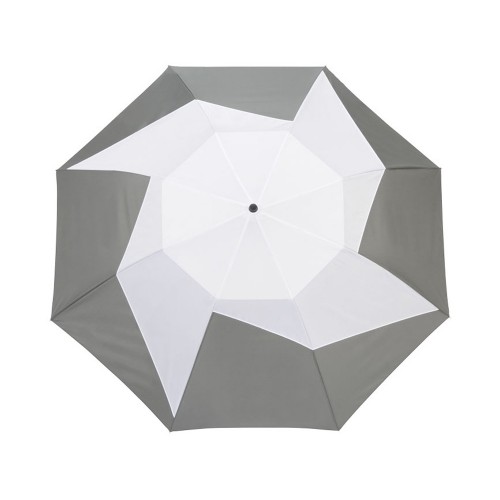 Зонт двухсекционный Pinwheel с автоматическим открытием, 23, серый/белый