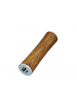 PB_wood2 Универсальное зарядное устройство power bank круглой формы. 2200MAH. Красный