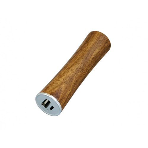 PB_wood2 Универсальное зарядное устройство power bank круглой формы. 2200MAH. Красный