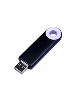 USB-флешка промо на 4 Гб прямоугольной формы, выдвижной механизм, белый