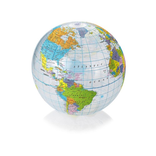 Мяч надувной пляжный Globe, разноцветный