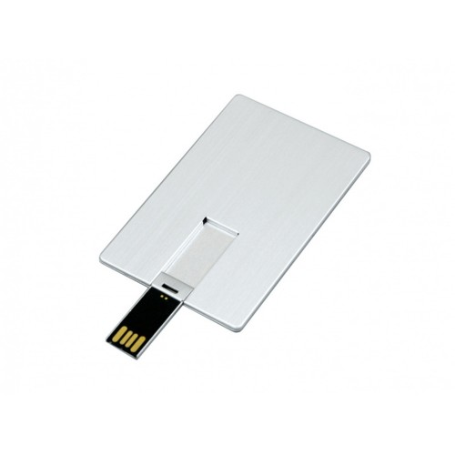USB-флешка на 32 Гб в виде металлической карты, с раскладным чипом, серебро