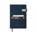 Бизнес блокнот А5 Freya с клапаном и карманом для визиток, твердая обложка, 128 листов, синий и темно