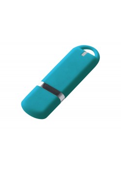 USB-флешка на 16 ГБ с покрытием soft-touch, голубой