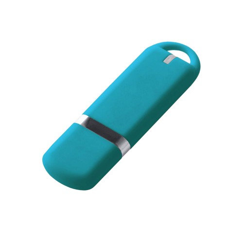 USB-флешка на 16 ГБ с покрытием soft-touch, голубой