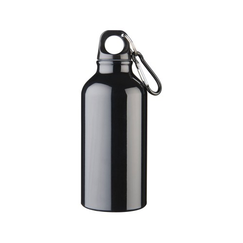 Бутылка для воды с карабином Oregon, объемом 400 мл, сплошной черный