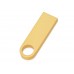 USB-флешка на 16 Гб с мини чипом, компактный дизайн с круглым отверстием., золотой