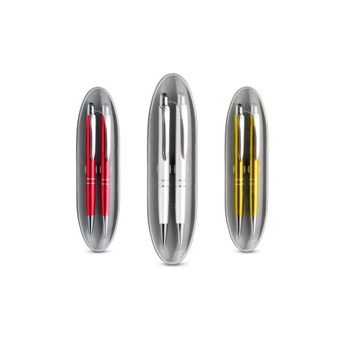 11050. Ball pen and mechanical pencil set, красный