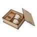 Подарочный набор с кофе, чашками в деревянной коробке Кофебрейк