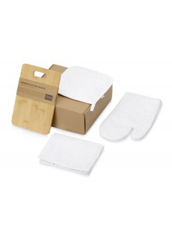Подарочный набор с разделочной доской, фартуком, прихваткой, белый