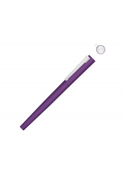 Ручка металлическая роллер Brush R GUM soft-touch с зеркальной гравировкой, фиолетовый
