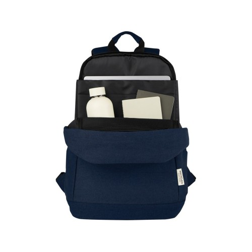 Рюкзак для ноутбука 15,6 дюймов с защитой от кражи Joey объемом 18 л из брезента, переработанного по стандарту GRS, темно-синий