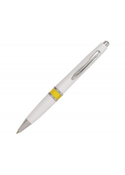 Ручка пластиковая шариковая Меридиан, белый/желтый