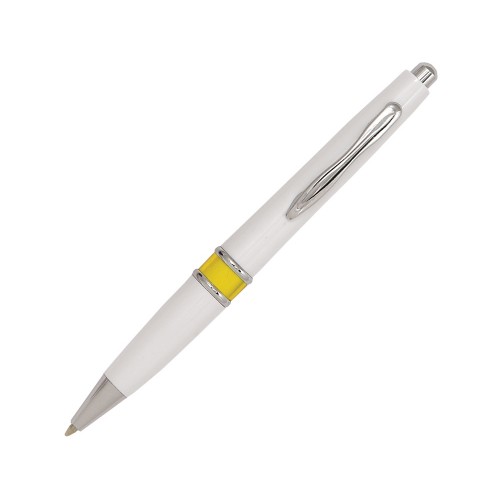 Ручка пластиковая шариковая Меридиан, белый/желтый