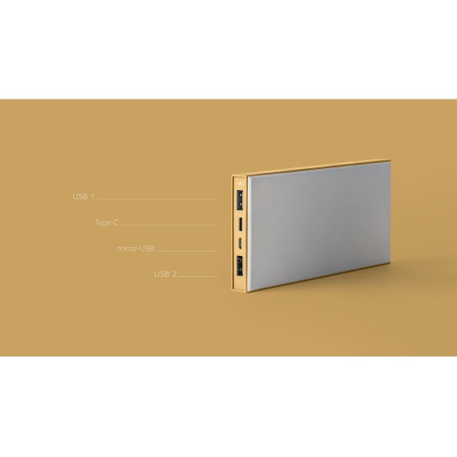 Внешний аккумулятор Rombica NEO ARIA Amber, 10000мАч, Soft-touch, PD, QCharge, Type-C, янтарный