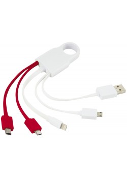 Кабель для зарядки Squad 4-в-1, красный