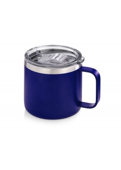 Кружка стальная Alaska с крышкой слайдером, powder coating, синий