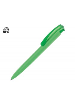 Ручка пластиковая шариковая трехгранная Trinity K transparent Gum soft-touch с чипом передачи информации NFC, зеленое яблоко