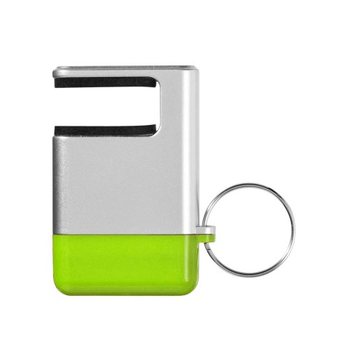 Подставка-брелок для мобильного телефона GoGo, серебристый/зеленый