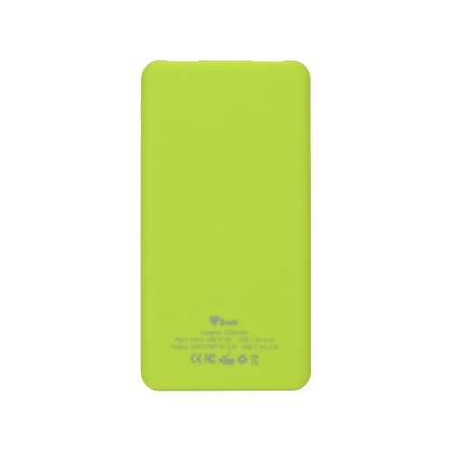 Портативное зарядное устройство Reserve с USB Type-C, 5000 mAh, зеленое яблоко