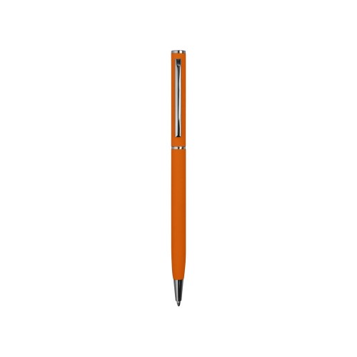 Ручка металлическая шариковая Атриум с покрытием софт-тач, оранжевый