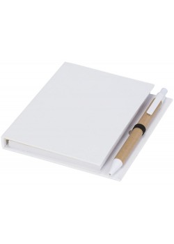Цветной комбинированный блокнот с ручкой, белый