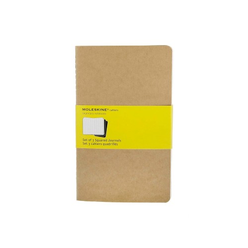 Записная книжка Moleskine Cahier (в клетку, 3 шт.), Large (13х21см), бежевый