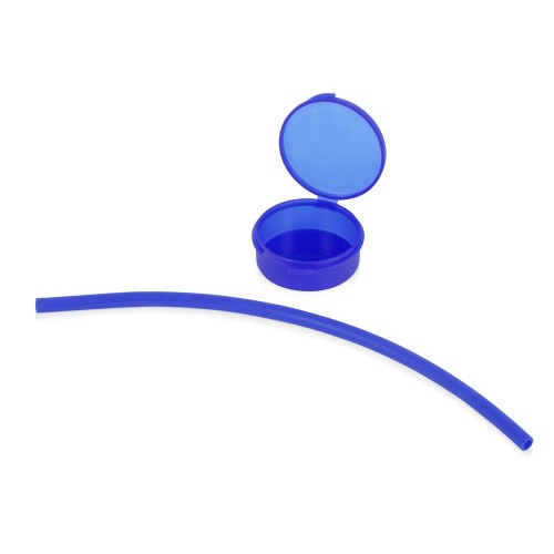 Силиконовая трубочка Fresh в пластиковом кейсе, синий