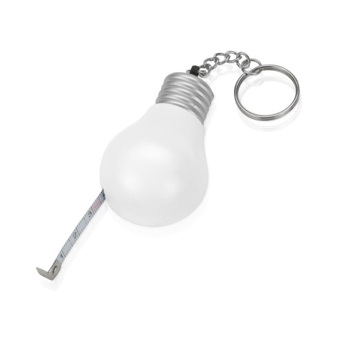 Брелок-рулетка для ключей Лампочка, белый/серебристый