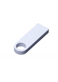 USB 2.0-флешка на 128 Гб с мини чипом и круглым отверстием, белый