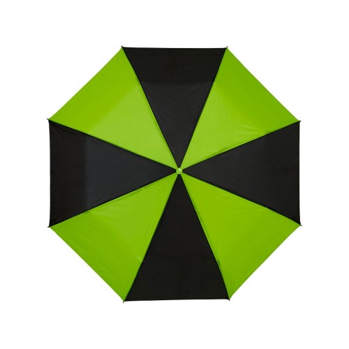 Зонт Spark 21 трехсекционный механический, черный/зеленый