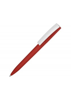 Ручка пластиковая soft-touch шариковая Zorro, красный/белый