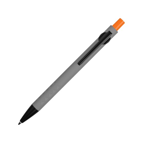 Ручка металлическая soft-touch шариковая Snap, серый/черный/оранжевый