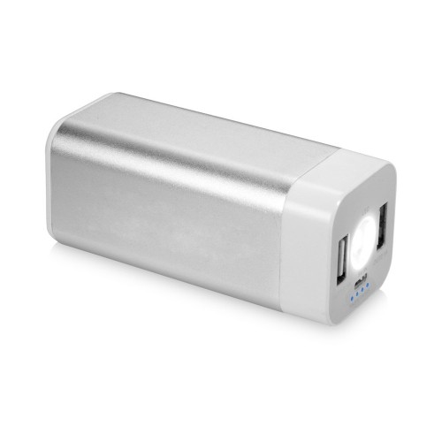 Портативное зарядное устройство Mega Volt, серебристый/белый