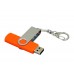Флешка с поворотным механизмом, c дополнительным разъемом Micro USB, 64 Гб, оранжевый