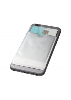 Бумажник для карт с RFID-чипом для смартфона, серебристый