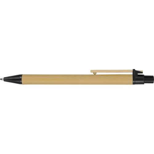 Ручка шариковая Salvador, натуральный/черный, черные чернила