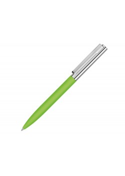 Ручка металлическая шариковая Bright GUM soft-touch с зеркальной гравировкой, зеленое яблоко