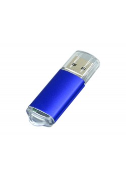 Флешка промо прямоугольной формы  c прозрачным колпачком, 32 Гб, синий
