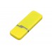Флешка промо прямоугольной формы c оригинальным колпачком, 64 Гб, желтый