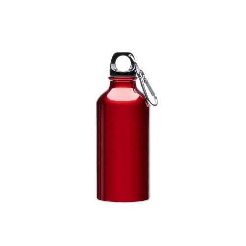 Алюминиевая бутылка ATHLETIC с карабином, 400 мл, красный
