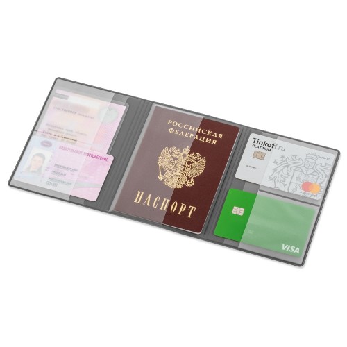 Обложка на магнитах для автодокументов и паспорта Favor, белая