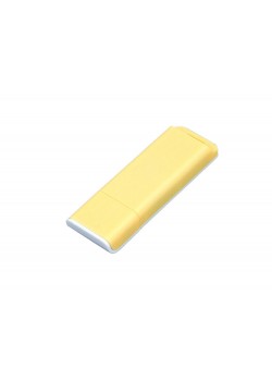Флешка прямоугольной формы, оригинальный дизайн, двухцветный корпус, 8 Гб, желтый/белый