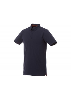 Мужская футболка поло Atkinson с коротким рукавом и пуговицами, темно-синий