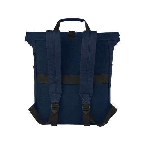 Рюкзак для 15-дюймового ноутбука Joey объемом 15 л из брезента, переработанного по стандарту GRS, со сворачивающимся верхом, темно-синий