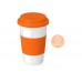 Кружка с силиконовой крышкой и манжетой Нью-Йорк 300мл, оранжевый