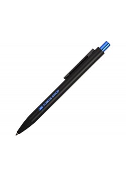 Ручка металлическая шариковая Blaze с цветным зеркальным слоем, черный/синий