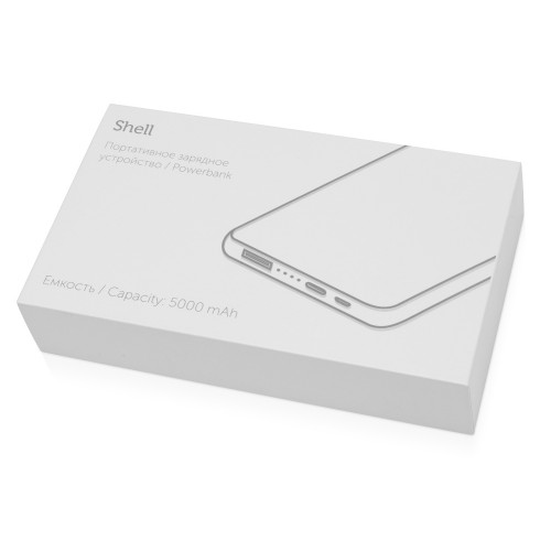Портативное зарядное устройство Shell, 5000 mAh, серебристый