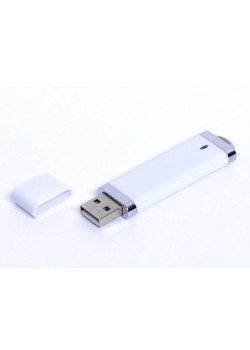 USB-флешка промо на 32 Гб прямоугольной классической формы, белый